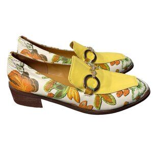 Women's Floral & Yellow Shoes w/Gold Accent Size 5/36-SKU 1931